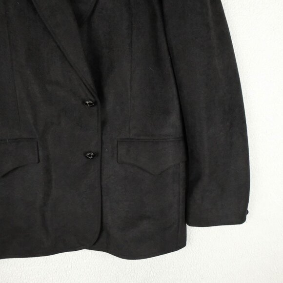 Pioneer Wear Blazer Mens 42R Black Felt Western Two Button Vented Made In USA - Picture 3 of 15